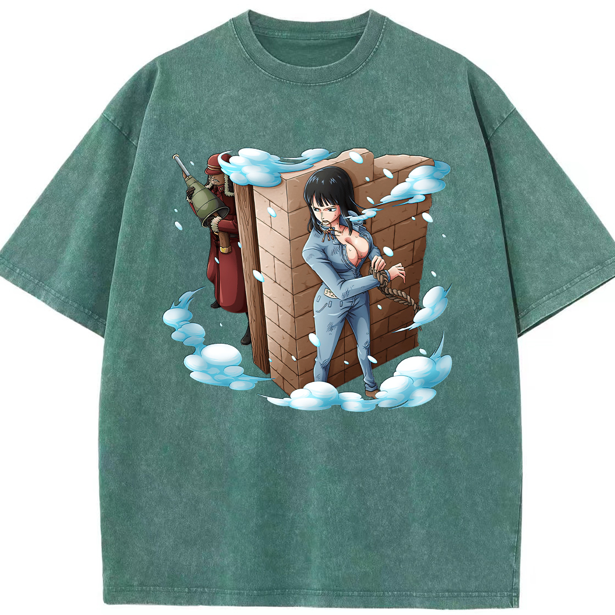 ワンピース ニコ・ロビン ONE PIECE Nico Robin 綿100% ヴィンテージ風 半袖Tシャツ（フロントプリント）